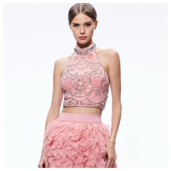 ALICE + OLIVIA Gatz Embellished High Neck Top - Picture 7 of 14